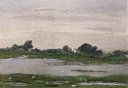 William Stott of Oldham River in Flood oil